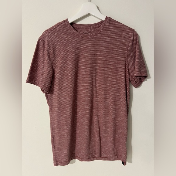 Men red with stripes fashion t-shirt by Even Tide size Small - Picture 2 of 6